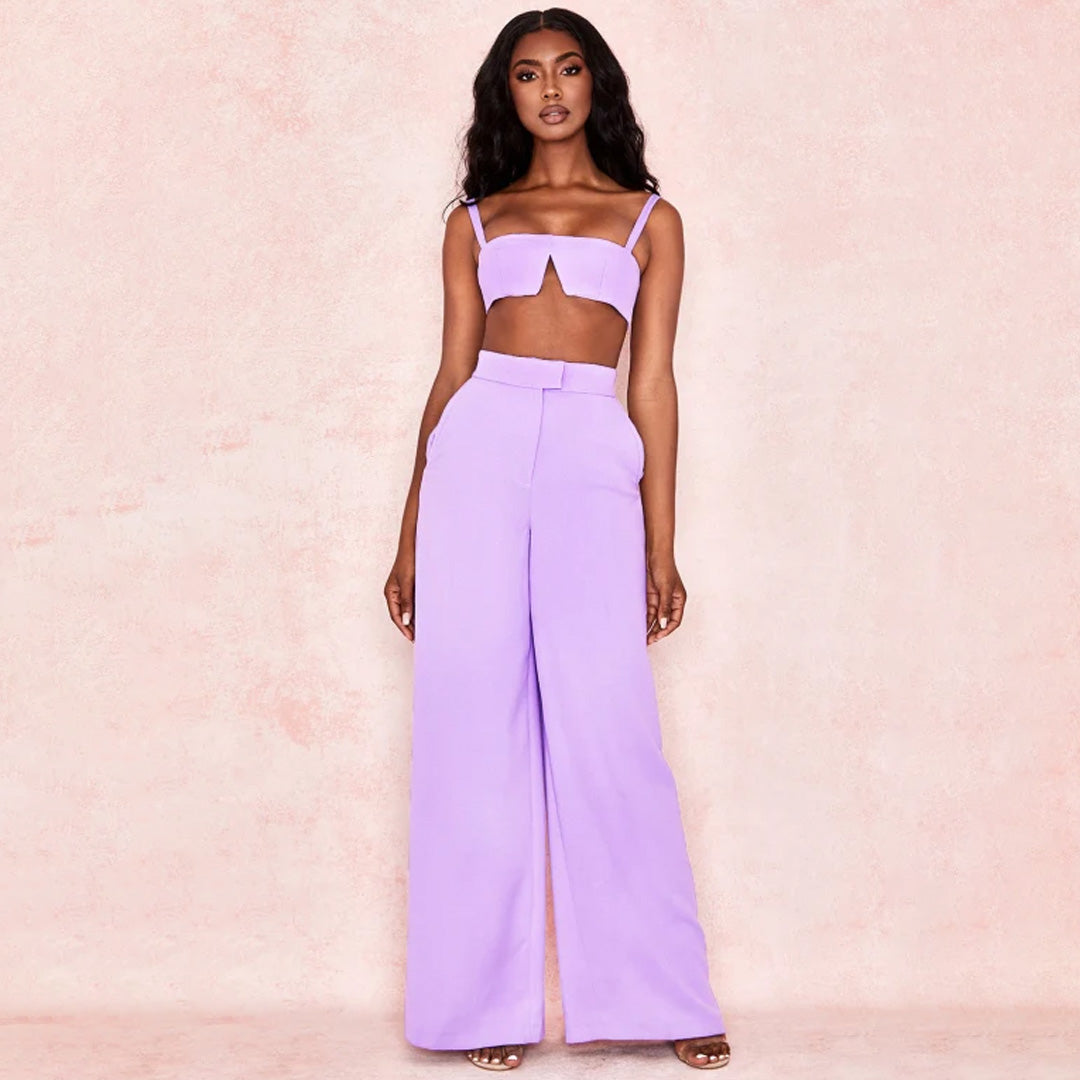 LEELA VIOLET CREPE V WIRE BRALET Co-ords