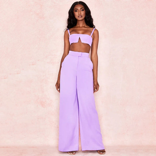LEELA VIOLET CREPE V WIRE BRALET Co-ords