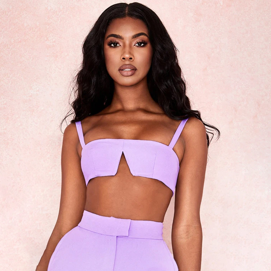 LEELA VIOLET CREPE V WIRE BRALET Co-ords
