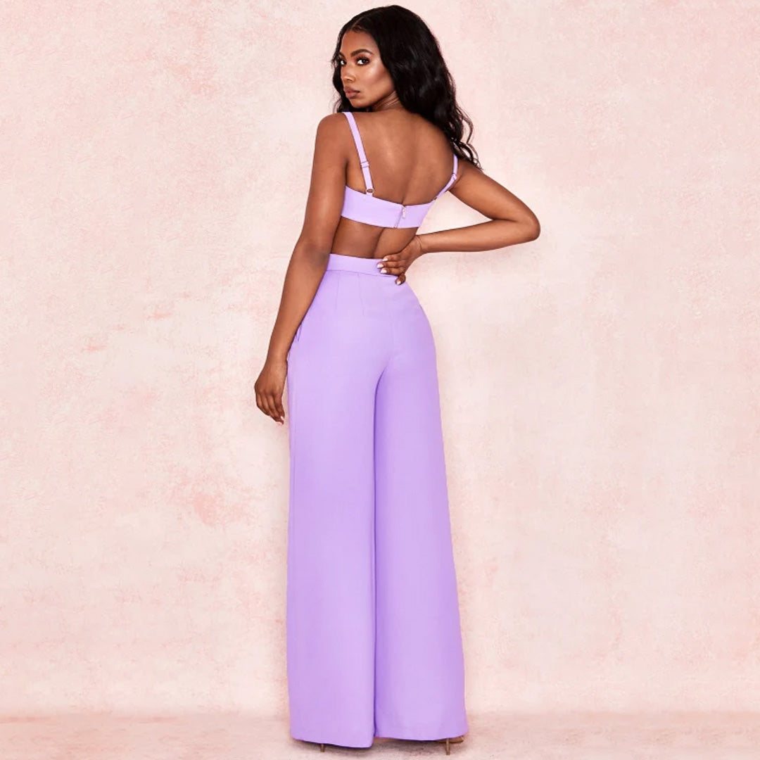 LEELA VIOLET CREPE V WIRE BRALET Co-ords