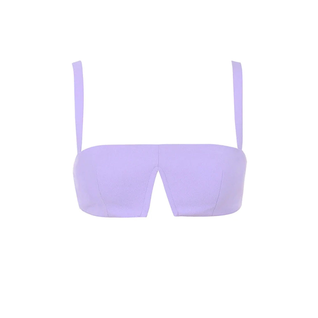 LEELA VIOLET CREPE V WIRE BRALET Co-ords