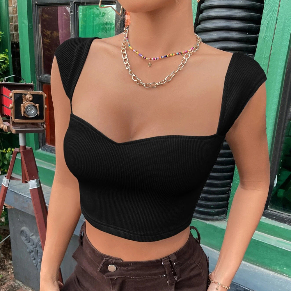 Women's New Slim Short Sleeves Crop Tops