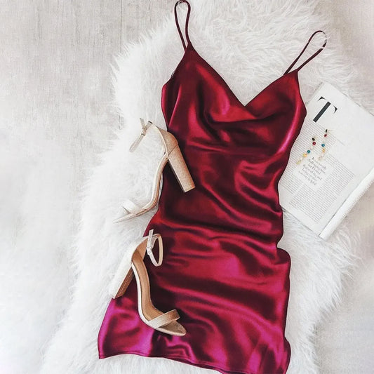 Wine dine perfect satin dress