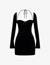 Magical Allure In Black Georgette Mini Dress