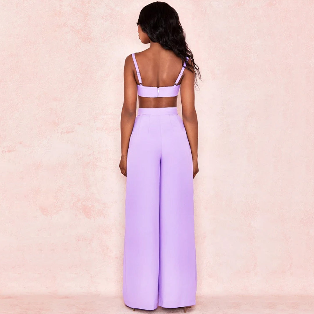 LEELA VIOLET CREPE V WIRE BRALET Co-ords