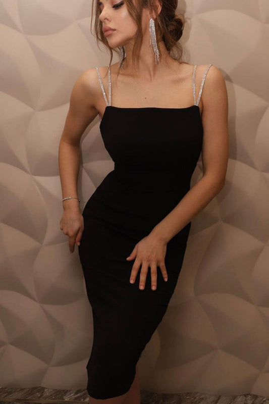 Midnight Marvel Black Backless Bodycon Dress 